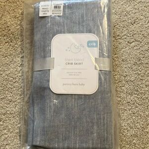 Pottery Barn linen blend crib skirt NWT
